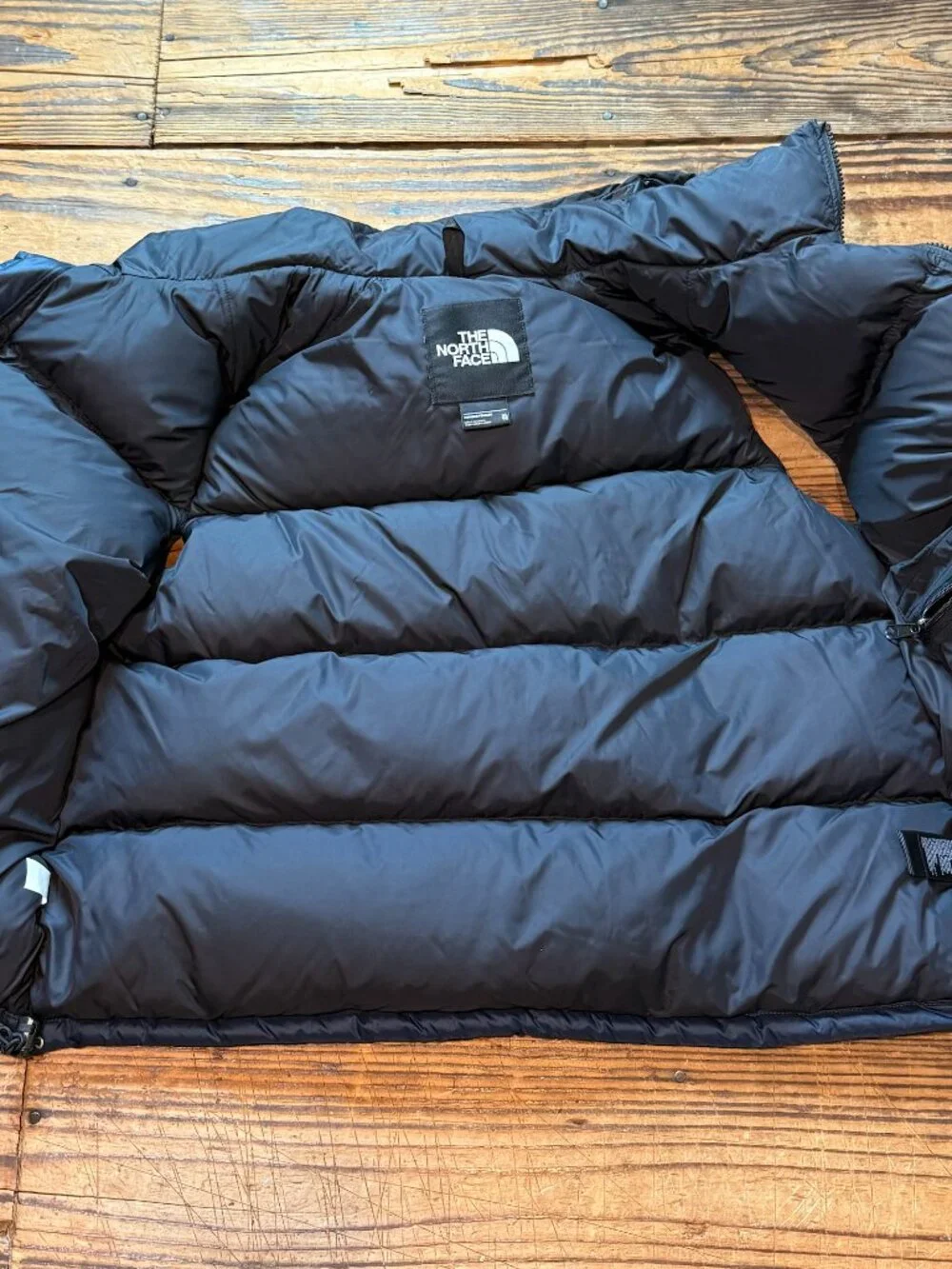 North Face Vest Womens XL 700 Down Nuptse Retro Puffer Hooded Insulated Two-Tone - Picture 8 of 14